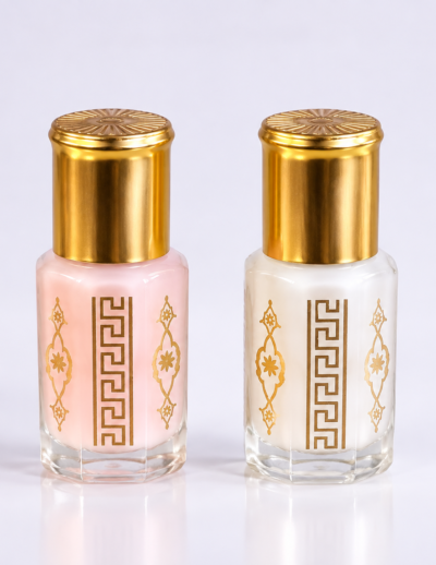 Twin Gold-Capped Pastel Essence Bottles